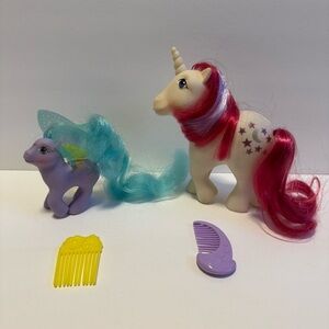 Vintage 1980s My Little Pony Toy Lot Hasbro Hong Kong - Moondancer & High Flyer
